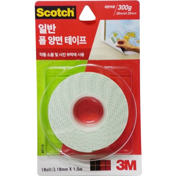 일반폼 폼 양면 테이프 벽걸이폼 양면 폼 테이프 부착용 고정용 - 상품 이미지