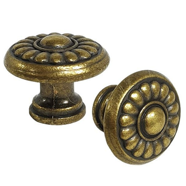 앤틱 가구 손잡이 국화 서랍 손잡이 황동 문고리 캐비닛 교체 - 상품 이미지