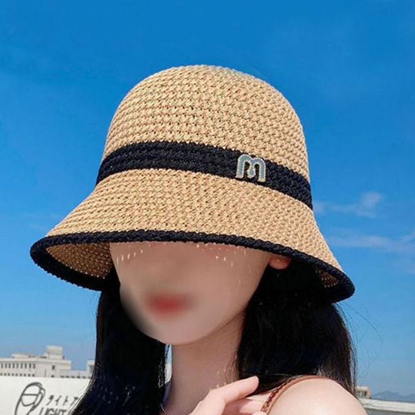 접이식 여름 라탄 모자 야외용 여성 버킷 햇 데일리 비치 - 상품 이미지