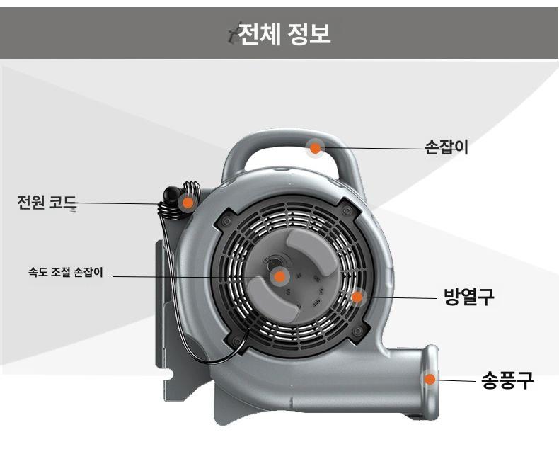 화장실 대리석 바닥 강력 강풍 고속 바닥말리기 물기제거 신속 건조 카페트 습기제거 단일 항목 - 상세 이미지 4