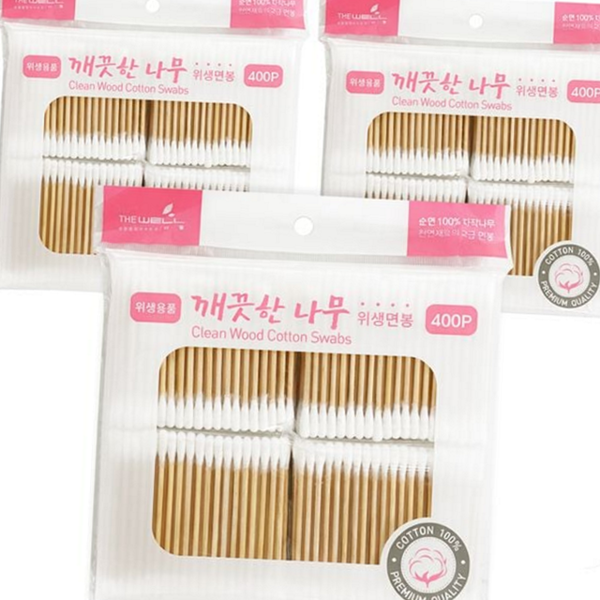 개별포장 위생 면봉 두꺼운 순면 면봉 휴대용 대용량 나무 양방향 - 상품 이미지