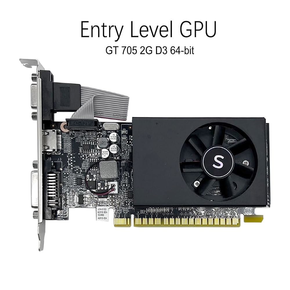 SAPLOS Geforce GT 705 비디오 카드 128비트, Express GDDR5 DVI x16, GPU, PC, 2GB PCI 11용 로우 DirectX 프로파일, HDM - 상세 이미지 2