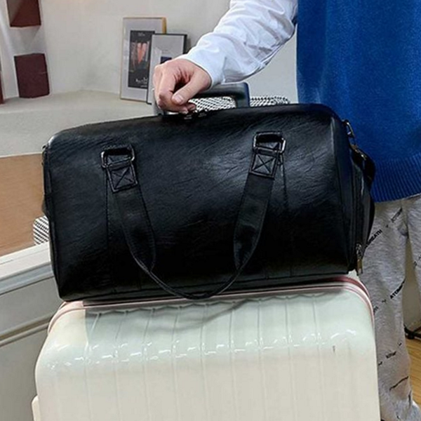 넉넉한 여행 보스턴 백 데일리 레더 보스턴 백 다용도 출장 - 상품 이미지