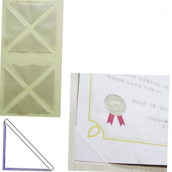 투명 서류 코너 포켓 상장 문서 코너 포켓 비닐 보호 - 상품 이미지