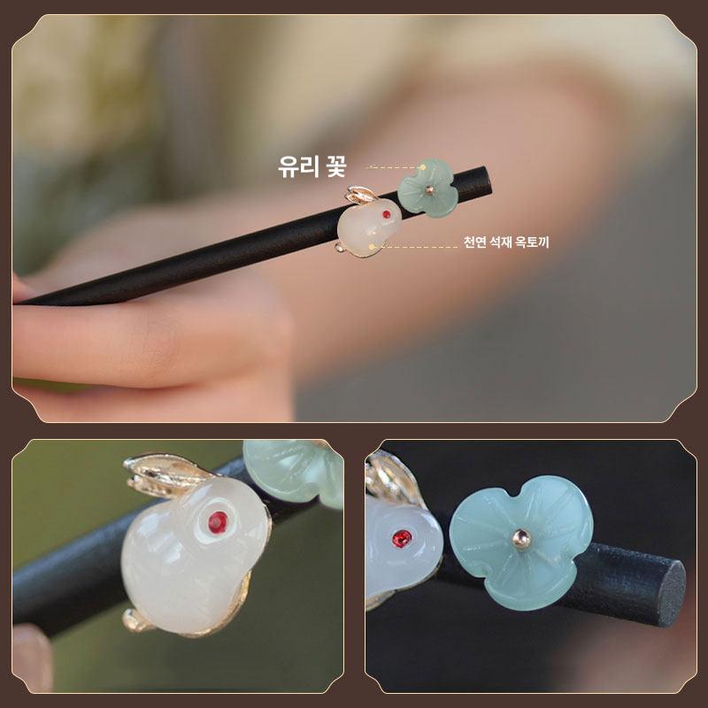 매화꽃 비녀 한복머리장식 뒤꽂이 스타일 한복 올림머리 - 상세 이미지 4