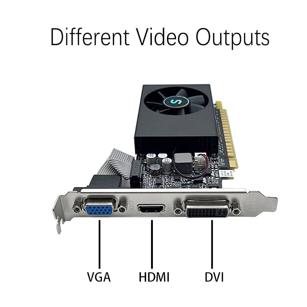SAPLOS Geforce GT 705 비디오 카드 128비트, Express GDDR5 DVI x16, GPU, PC, 2GB PCI 11용 로우 DirectX 프로파일, HDM - 상세 이미지 3