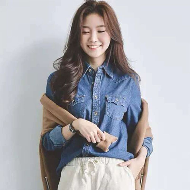 여름 코디 얇은 패션 청남방 데님 스타일 멋진 편안한 간절기 데일리 봄 블라우스 - 상세 이미지 2