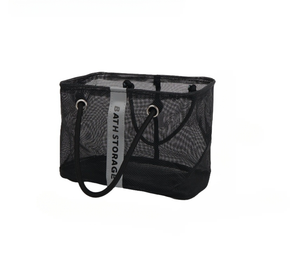 J2K 물빠짐 메쉬 목욕 가방 수영장 망사 목욕탕 바구니 (블랙) - 상세 이미지 3
