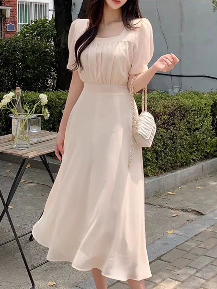 여름 하객룩 휴양지룩 반팔 쉬폰 휴양지원피스 여름원피스 - 상세 이미지 5