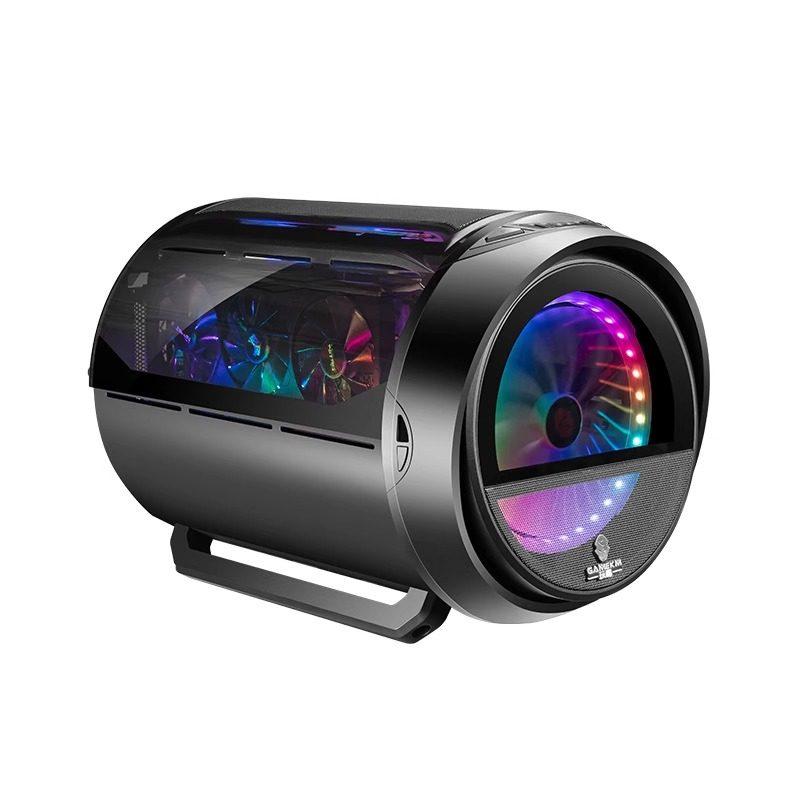 원형 데스크탑 케이스 PC 본체 게이밍 RGB LED 쿨링팬 메쉬 섀시 투명 강화유리 기기 케이스 액세서리 측면 커버 상단 커버 등 문의 기본구성 - 상세 이미지 5