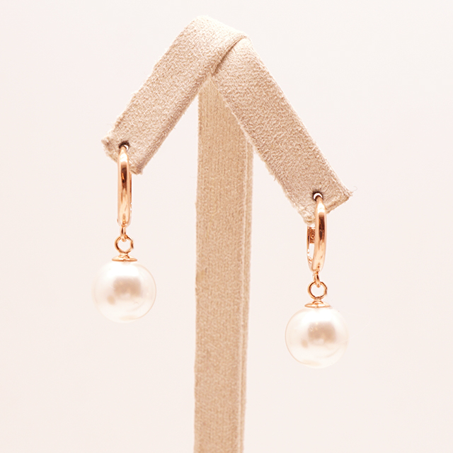 14k 8mm 진주 원터치 귀걸이 OPPE0180 - 상세 이미지 3