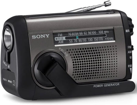 [해외]소니 방재 라디오  FM AM LED 라이트 휴대폰 충전 ICF-B300