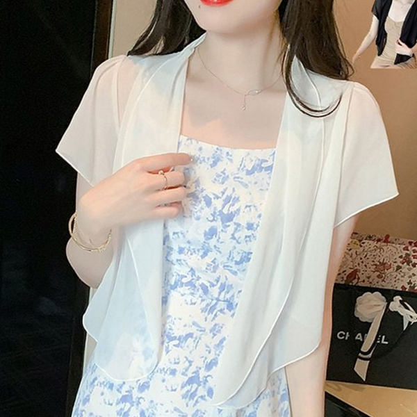 루즈핏 여성 쉬폰 가디건 캐주얼 여성 여름 가디건 시스루 얇은 - 상품 이미지
