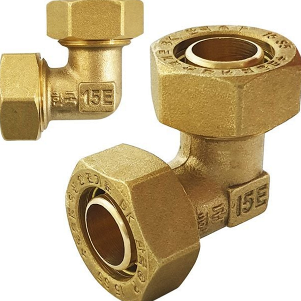 15mm 황동 이음 쇠 엘보 배관 부품 조인트 파이프 자재 - 상품 이미지