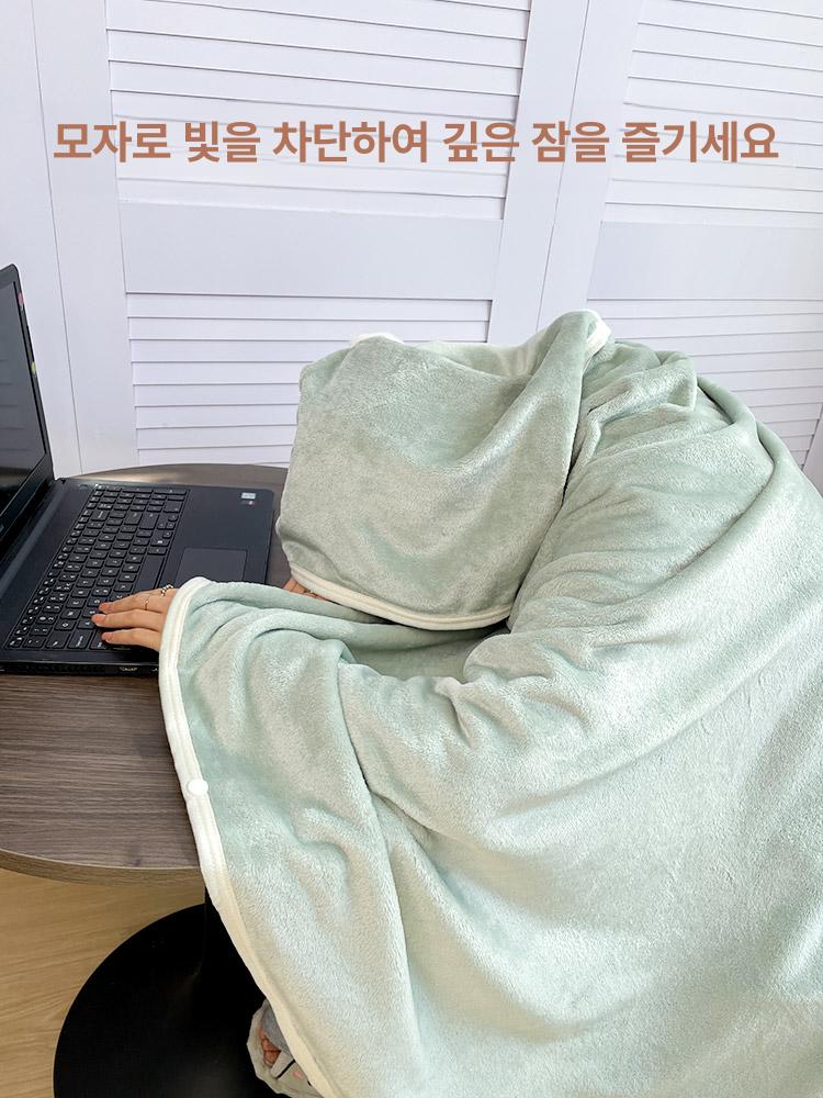 사무실 그레이 학생 극세사 망토형 래빗 빅사이즈 편안한 무릎담요 입는담요 - 상세 이미지 5