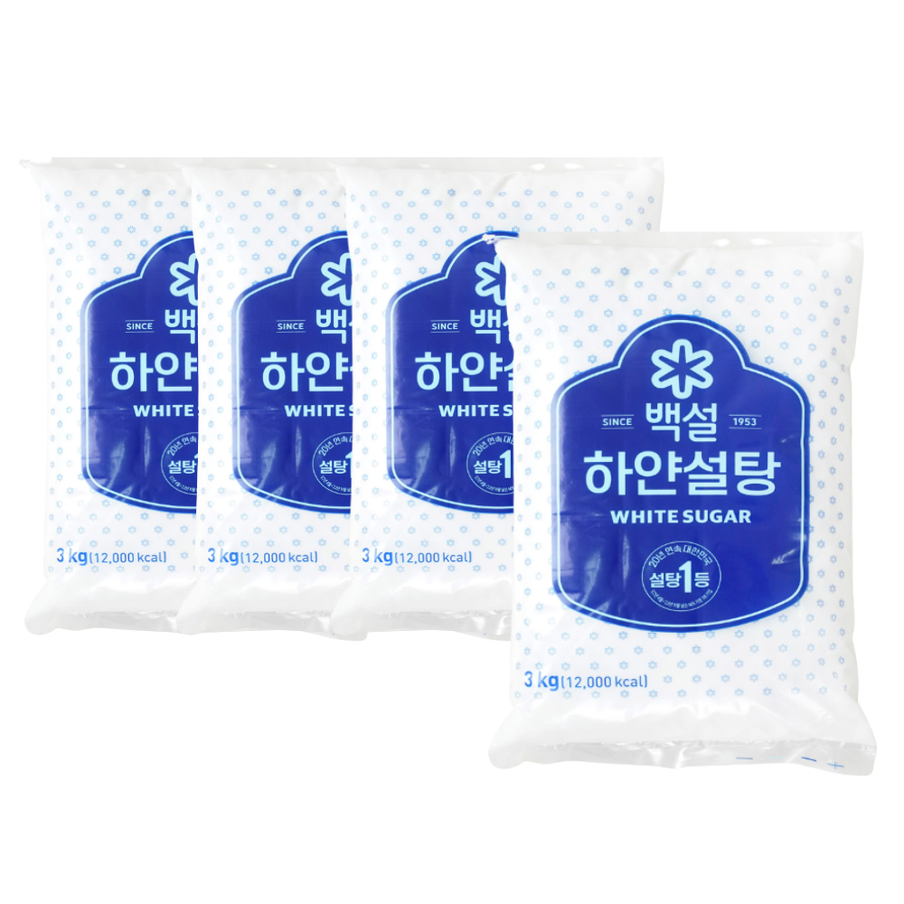 백설 하얀 설탕 3kg x4봉 백설탕 - 상품 이미지
