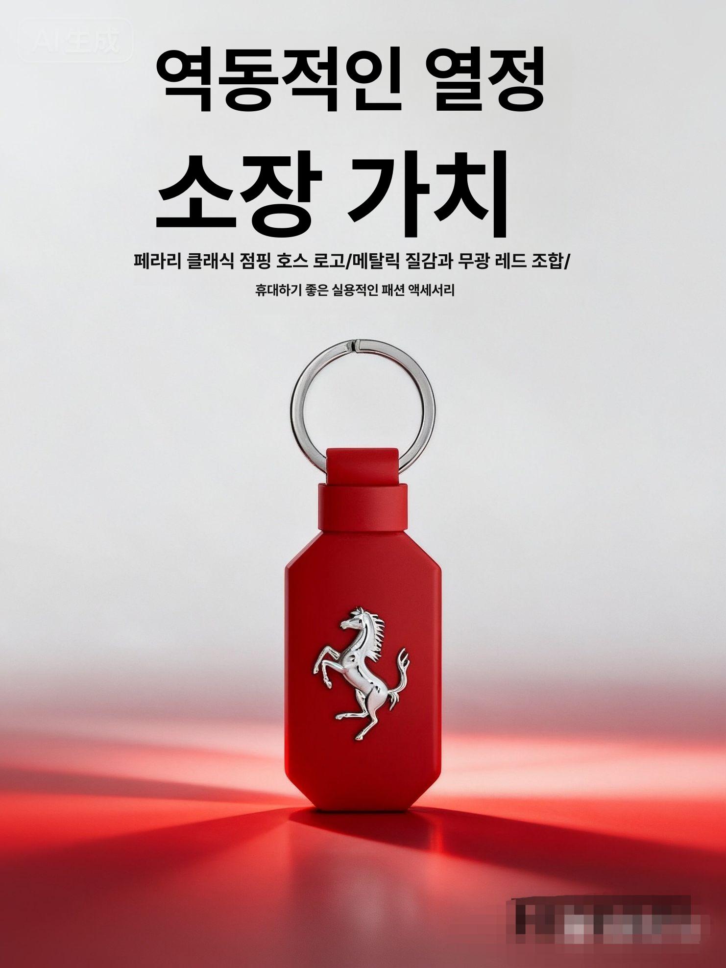 페라리 키링 자동차 키홀더 로마 고급 열쇠 걸쇠 펜던트 키체인 케이스 고리 액세서리 - 상세 이미지 2