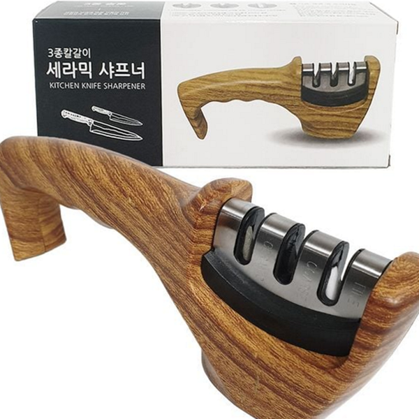 고급형 3종 칼갈이 휴대용 세라믹 칼갈이 주방용 숫돌 간편 - 상품 이미지