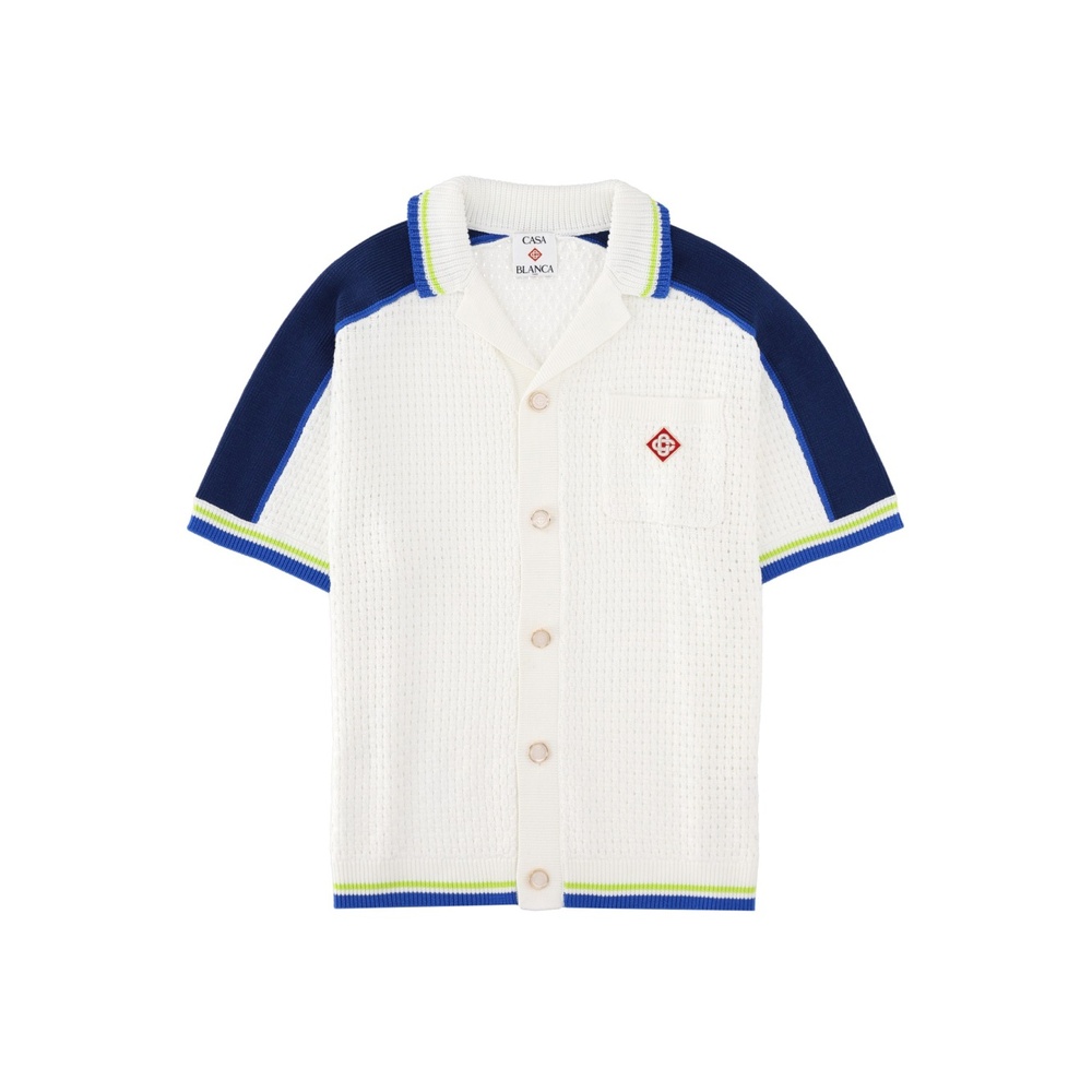 카사블랑카 남성 셔츠 SS26 M-SS26-KW-1310_01WHITE/BLUE - 상품 이미지