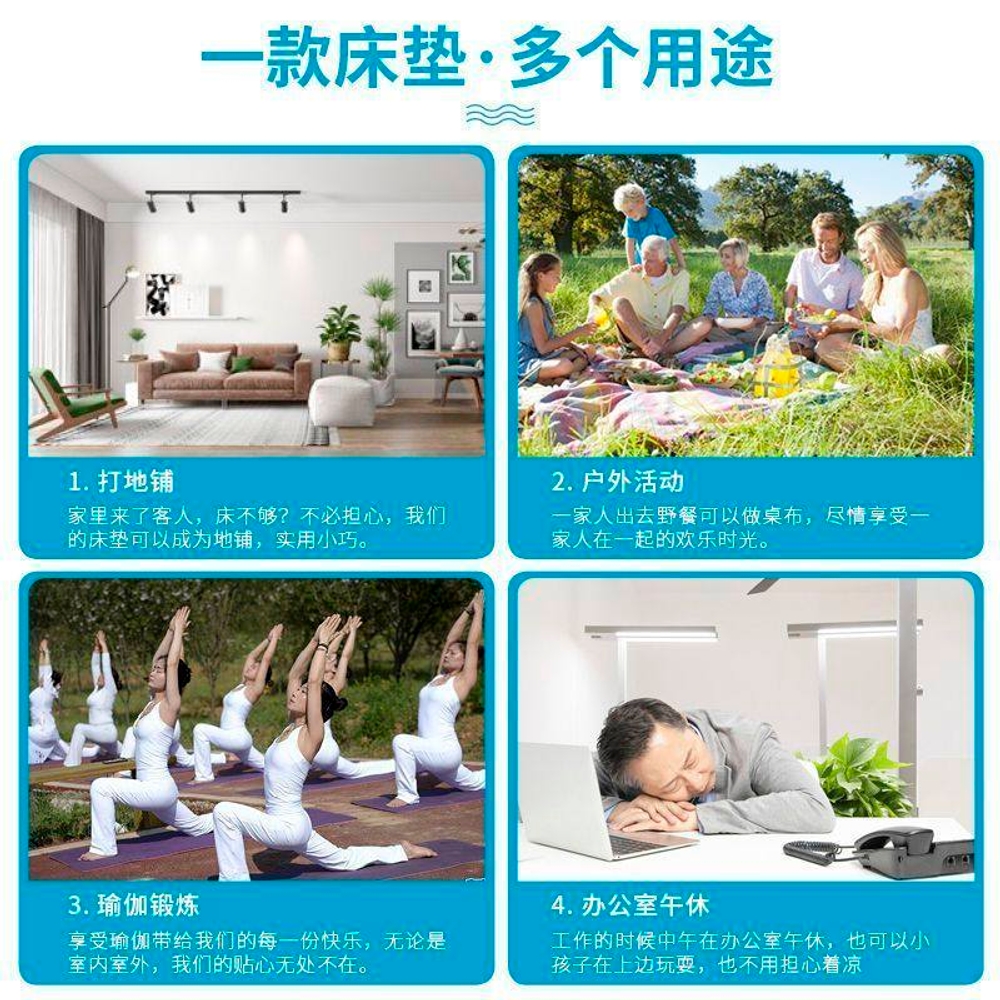 토퍼 매트리스 접이식 바닥 수면 매트리스 3단 접이식 바닥 패드 수면 매트 회색 0.6x2미터 (5cm) - 상세 이미지 4