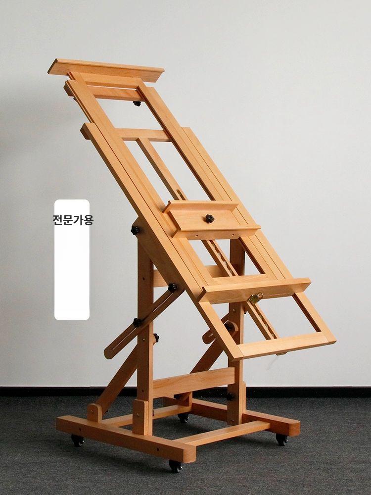 그림 제품 이젤 가용 화판 캔버스 원목 거치대 대형 받침대 철제 전시용 접이식 - 상세 이미지 4