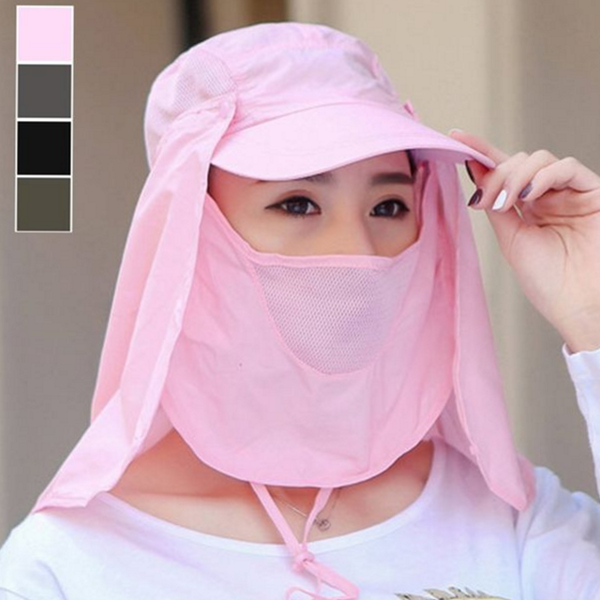 탈부착 얼굴 가리개 모자 360도 햇빛 차단 모자 자외선 여름 - 상품 이미지