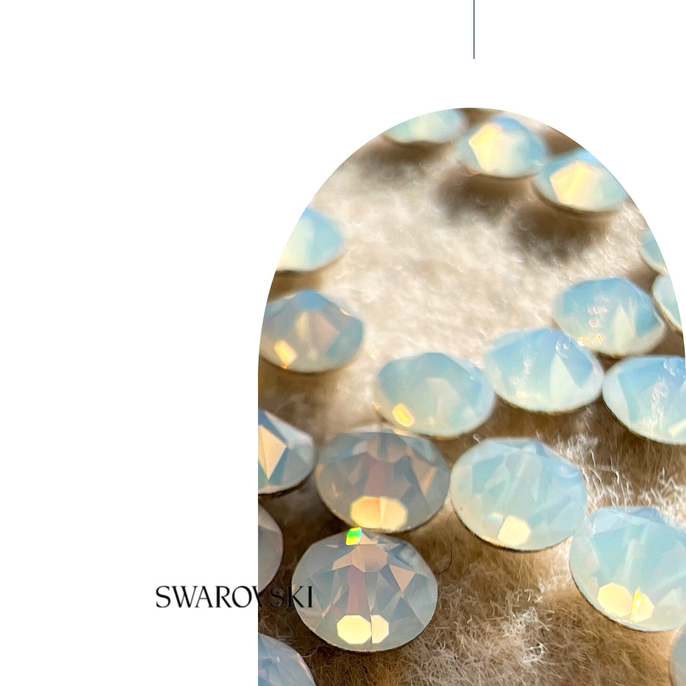스와로브스키 원형 평스톤 화이트 오팔 10개 셀프네일 스와 스톤 SS5~SS30 이미지 8