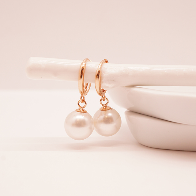 14k 8mm 진주 원터치 귀걸이 OPPE0180 - 상품 이미지