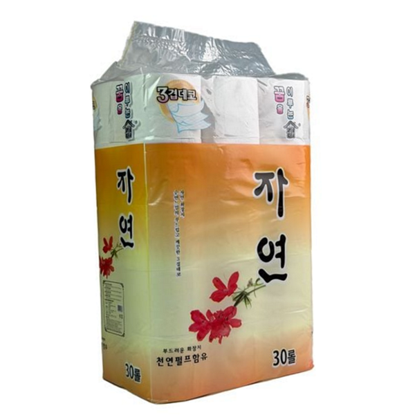 부드러운 두루마리휴지 엠보싱 천연 펄프 30롤 데일리 생활용품 - 상품 이미지