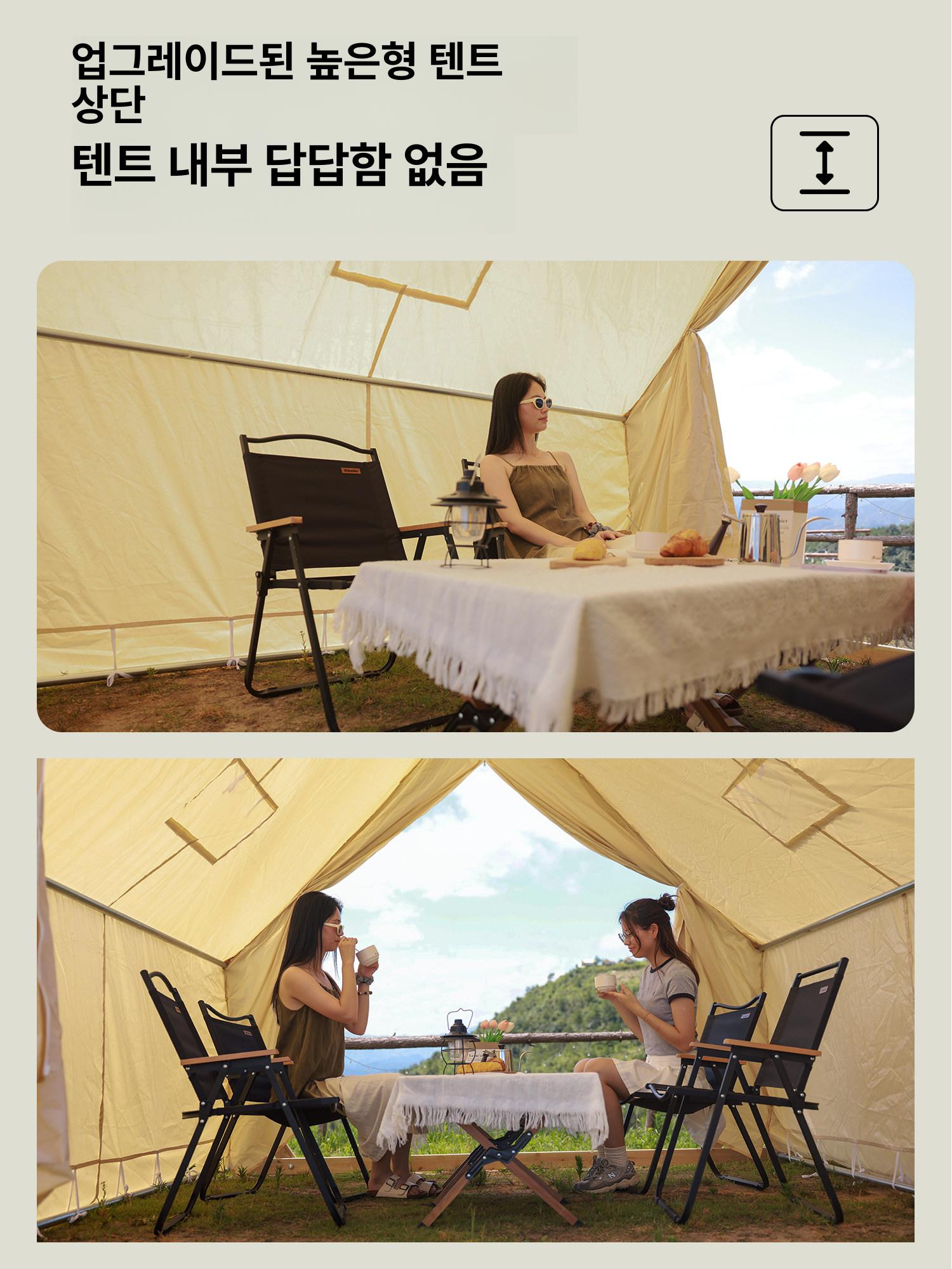 캠핑장 오두막 텐트 글램핑 장박 방수 오토캠핑장 인디언텐트 삼각텐트 마당 펜션 야영장 돔 - 상세 이미지 4