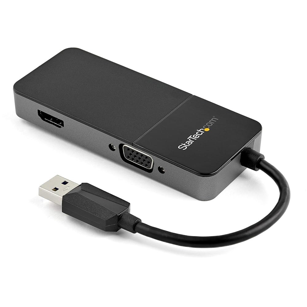 StarTech.com USB 3.0 to HDMI 및 듀얼 카드 (USB32HDVGA) 디스플레이 어댑터 컨버터 4K/1080p A 모니터 그래픽 화면을 외장 멀티포트 VGA - 상품 이미지