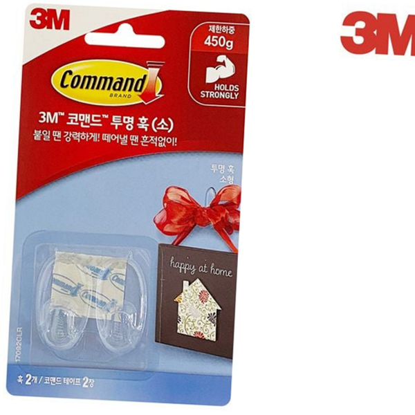 강력 투명 벽걸이 후크 접착식 투명 접착 후크 현관문 욕실 - 상품 이미지