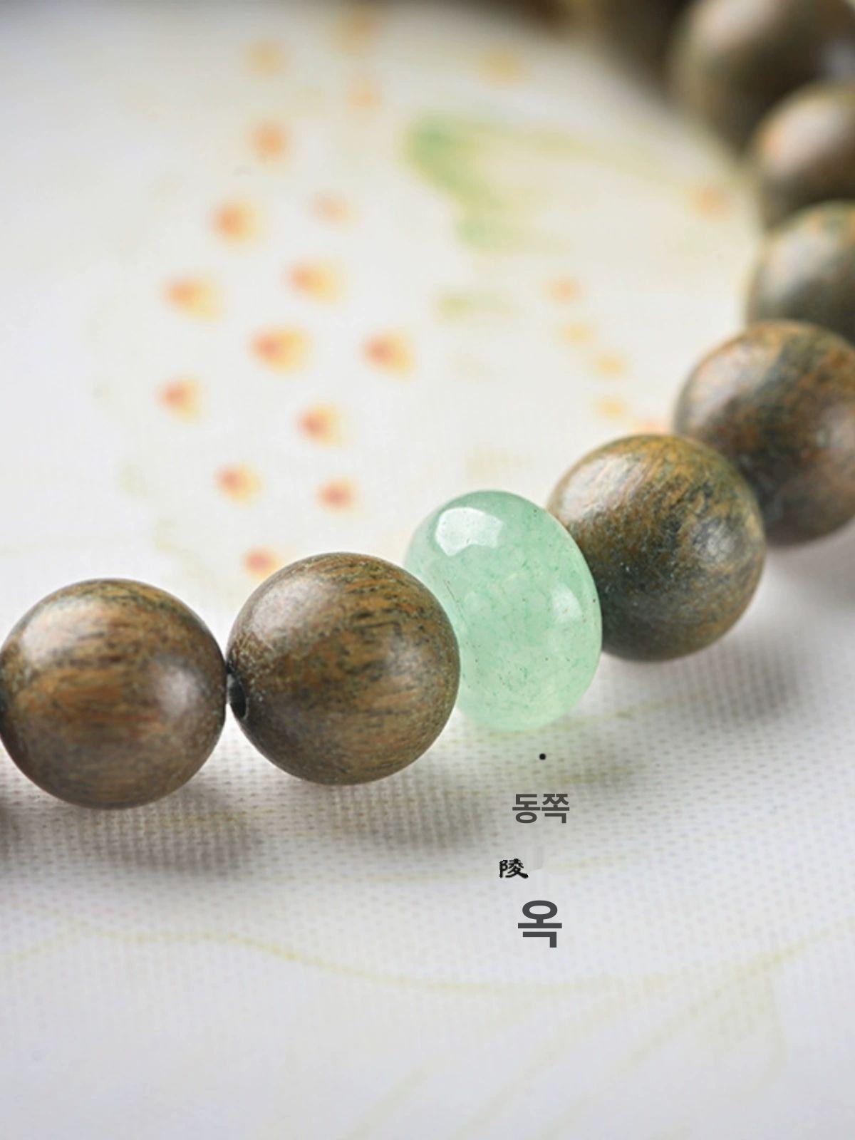 묵주 팔찌 불교 부적 명상 샌달우드 원석 침향나무 - 상세 이미지 5