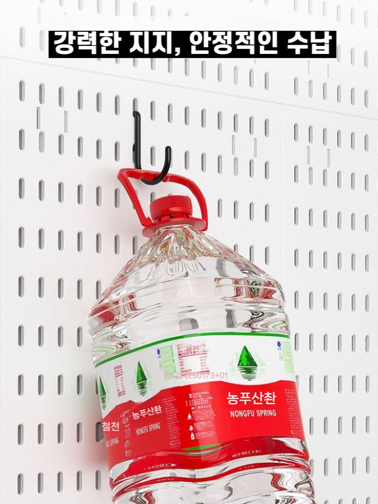 타공판후크 다용도걸이 후크고리 정리걸이 검은색 미니 롱 훅 2개 이미지 7