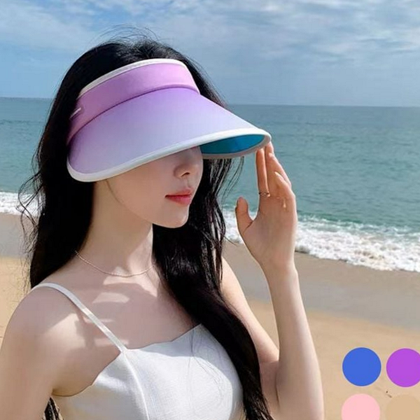 데일리 여성 썬 캡 휴대용 그라데이션 썬 캡 가벼운 자외선 - 상품 이미지