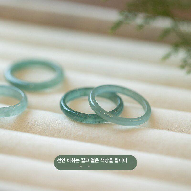 비취반지 혼주 실가락지 옥가락지 천연 얇은 경옥 - 상세 이미지 4