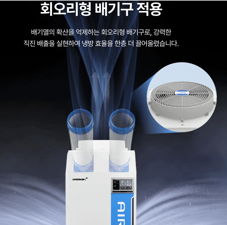 코끼리냉풍기 산업용냉풍기 공업용 에어렉스 2구 대형 18평형 에너지효율2등급 최신형 - 상세 이미지 5
