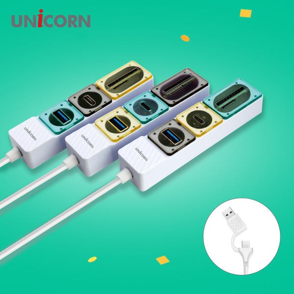 빠른 유니콘 USB 3.1 Gen2 멀티 허브 SD TF 멀티 카드리더기 RHC-300C - 상품 이미지