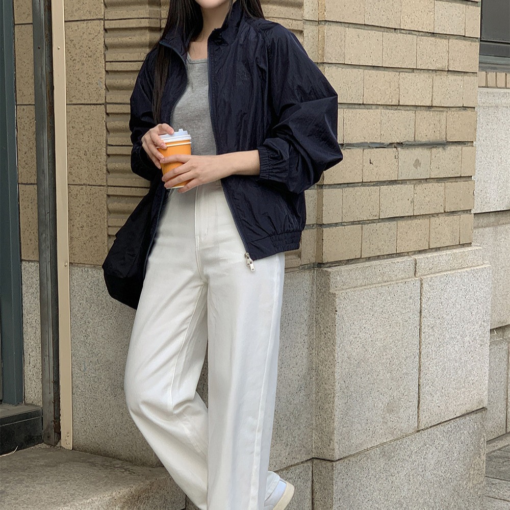 간절기 바람막이 투웨이 하이넥 나일론점퍼 오버핏 이미지 6