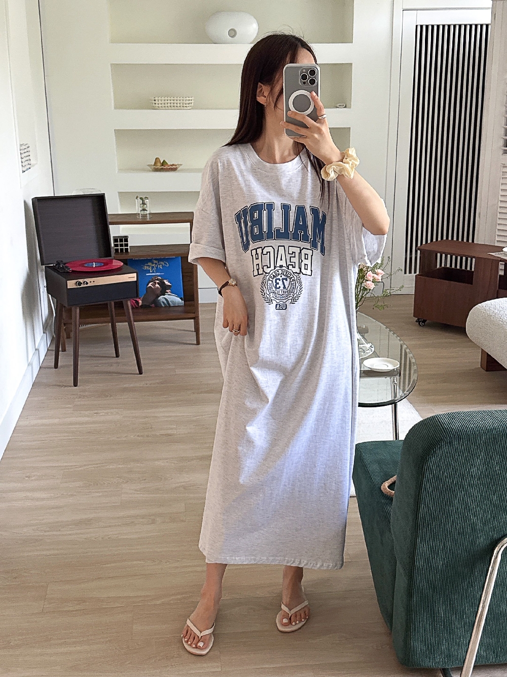 여름원피스 빅사이즈 나염 캐주얼 데일리룩 반팔 맥시 롱원피스 - 상세 이미지 3