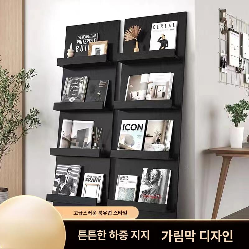 책장 북유럽 거실 선반 수납 전시대 진열대 틈새 카페 인테리어 모형책 - 상세 이미지 2