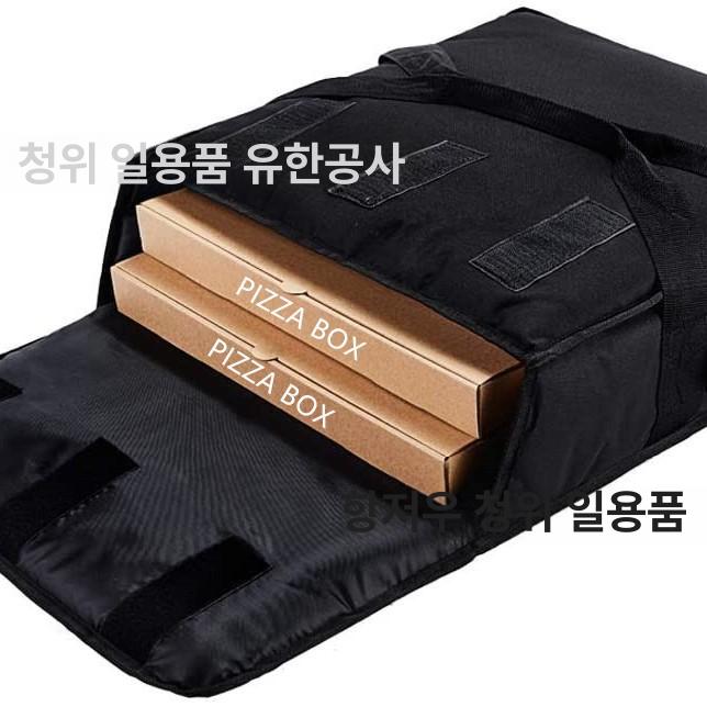 대용량 피자 배달 보온 가방 접이식 두꺼운 휴대용 프린트 50x50x25cm 이미지 8
