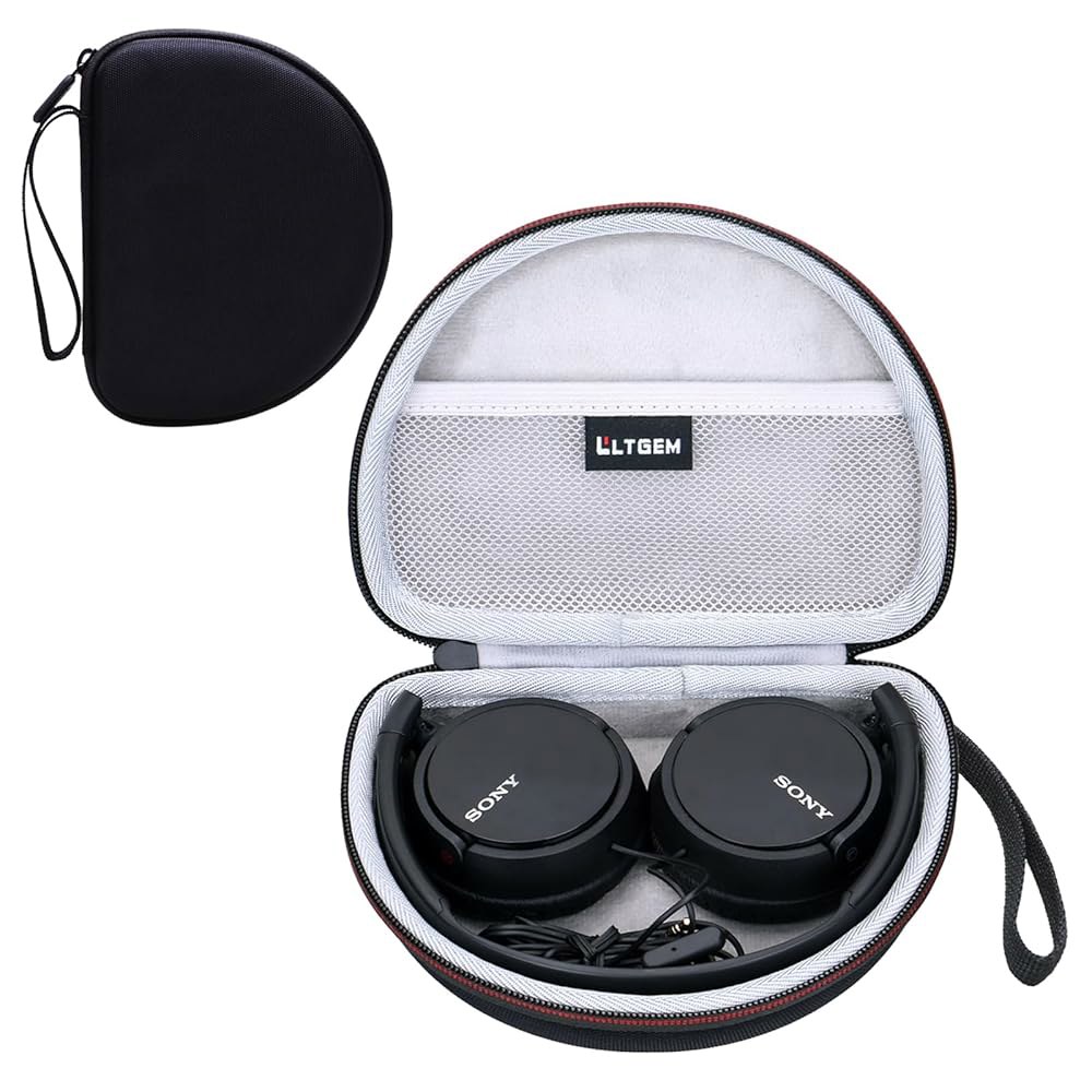 소니 MDR-ZX110 / MDRZX110AP MDRZX110NC MDR-ZX310AP ZX 시리즈 유선 온이어 헤드폰, 블랙+그레이(케이스 전용)와 호환되는 LTGEM 케이스 - 상품 이미지