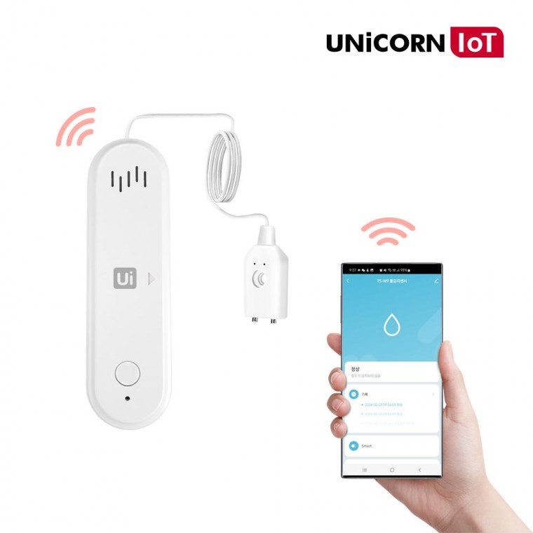 안전한 유니콘 IoT 스마트 누수 감지 경보 센서 와이파이 앱 푸시 알림 TS-W9 - 상품 이미지