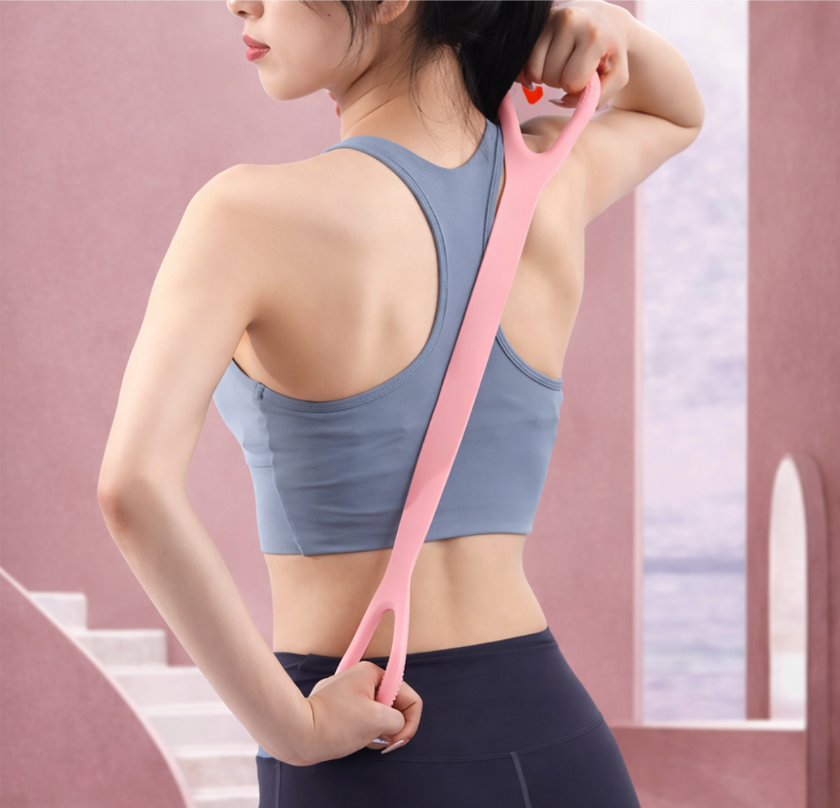어깨 등 스트레칭 밴드 고무 튜빙 운동 헬스 요가 필라테스 홈트레이닝 탄력 힙업 결림 - 상세 이미지 5