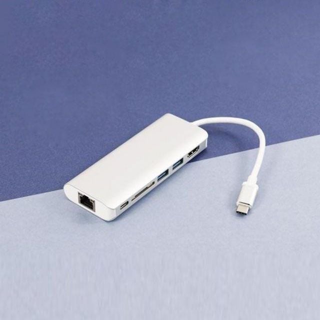 인터넷 C타입 유선 랜카드 3포트 USB 허브 멀티탭 - 상품 이미지