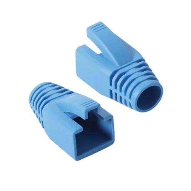 튼튼한 인터넷 랜선 RJ45 CAT.7 6A 통부트 보호캡 블루 100개 8파이 - 상품 이미지