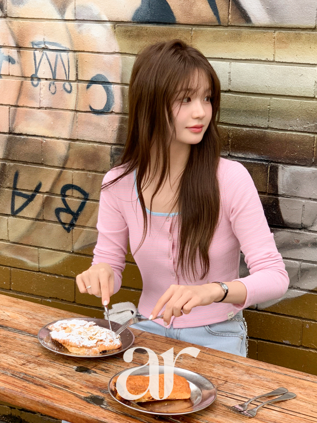 [자체제작] (MADE) 배색 스트라이프 스탭 버튼 크롭 가디건 티셔츠 ts4835 이미지 2