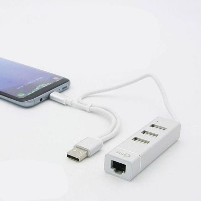 인터넷 C타입 유선 랜카드 3포트 USB 허브 멀티탭 공유기 - 상품 이미지