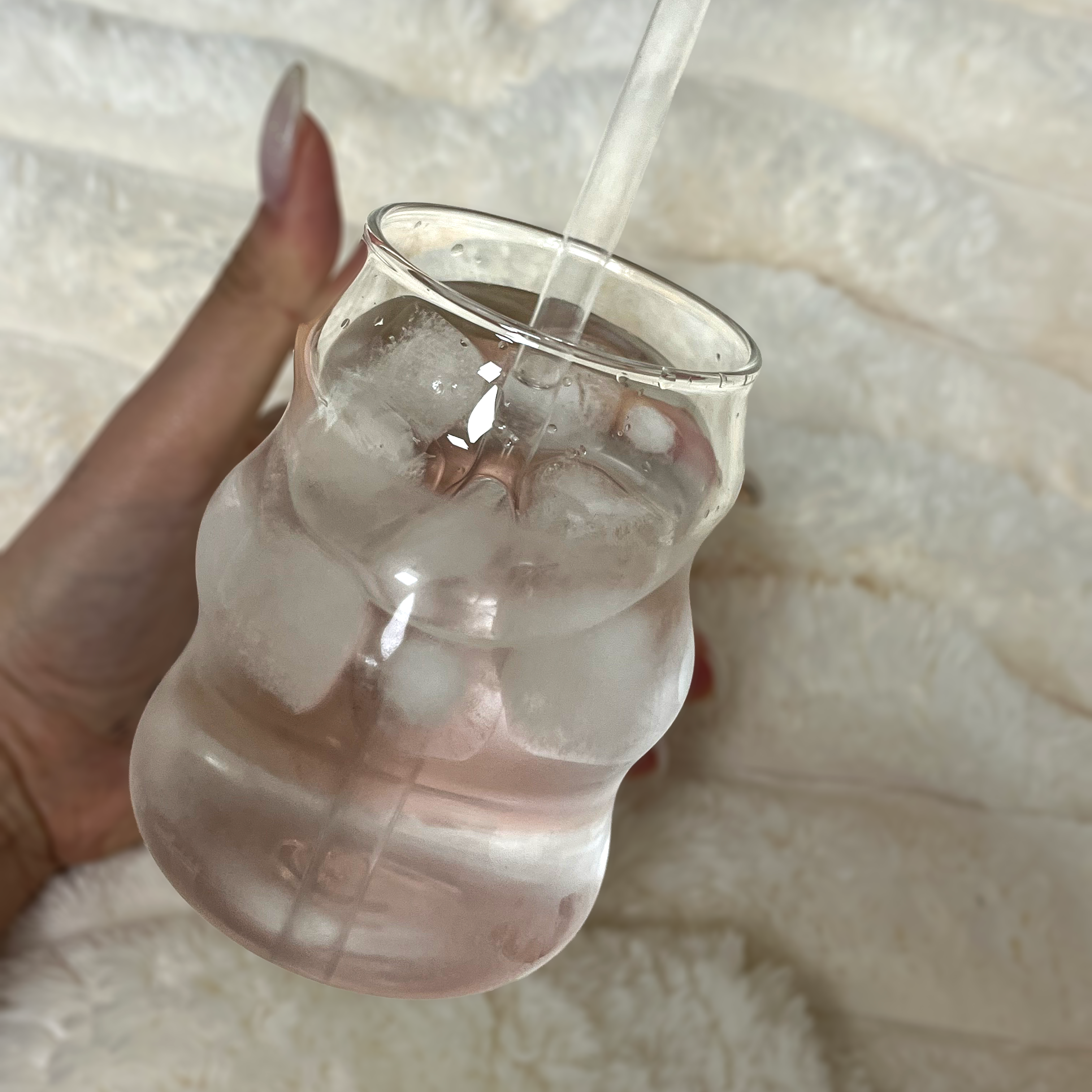 500ml 구름 내열 유리컵 홈카페잔 냉커피잔 커피숍컵 물컵 - 상세 이미지 4